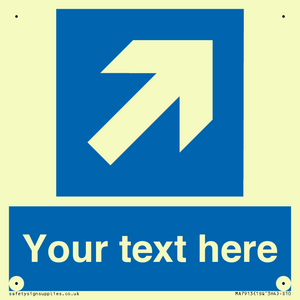 Custom Directional signage blue up right arrow 